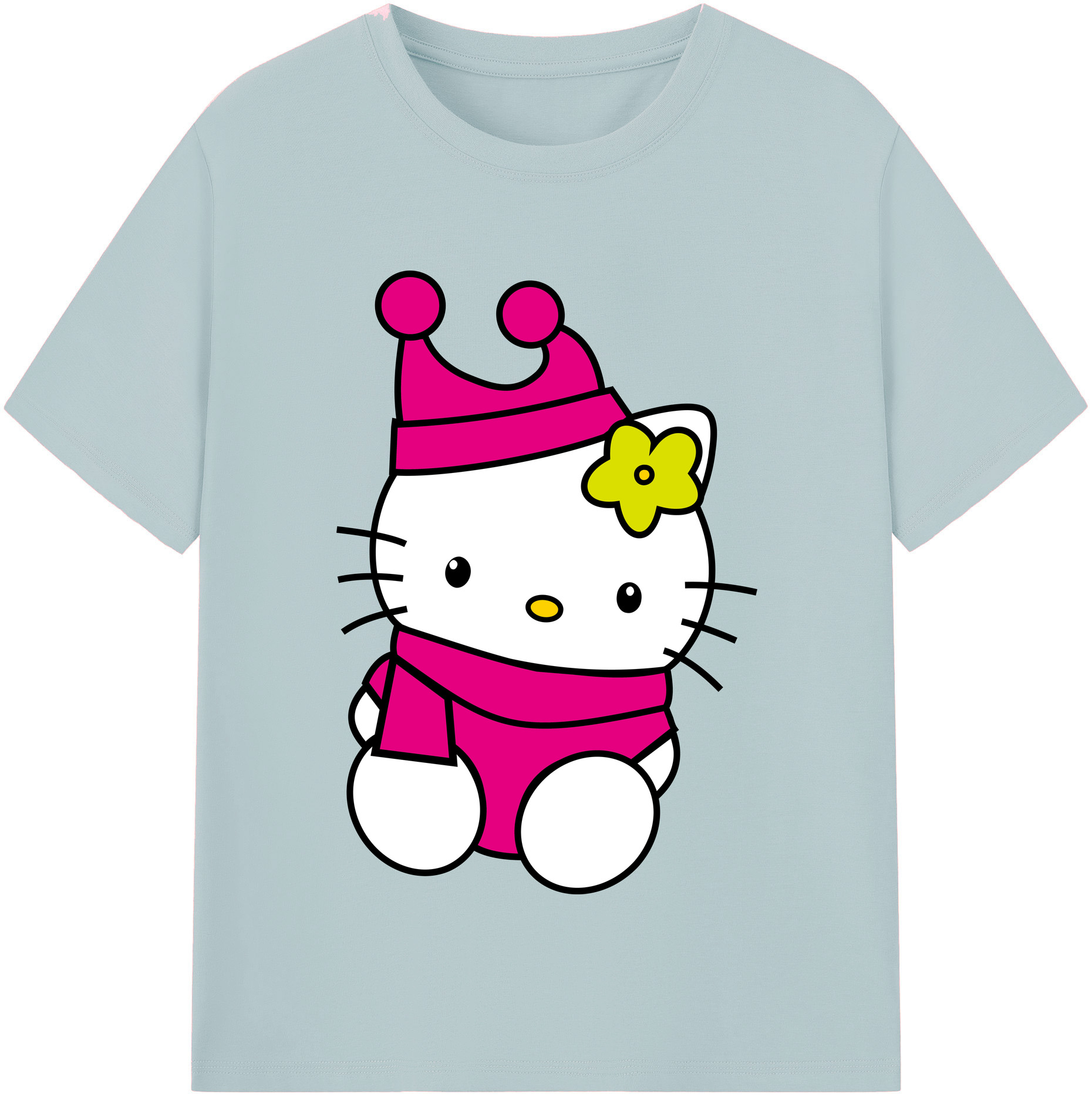 （画像用） Hello Kitty ハローキティ 綿100％半袖Tシャツ（フロントプリント）